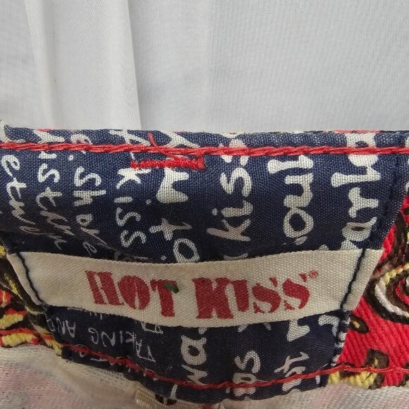 Hot Kiss Skinny Lily Pink Yellow Baroque Leopard Chain Print Jeans Retro Y2K 9 - Picture 11 of 16